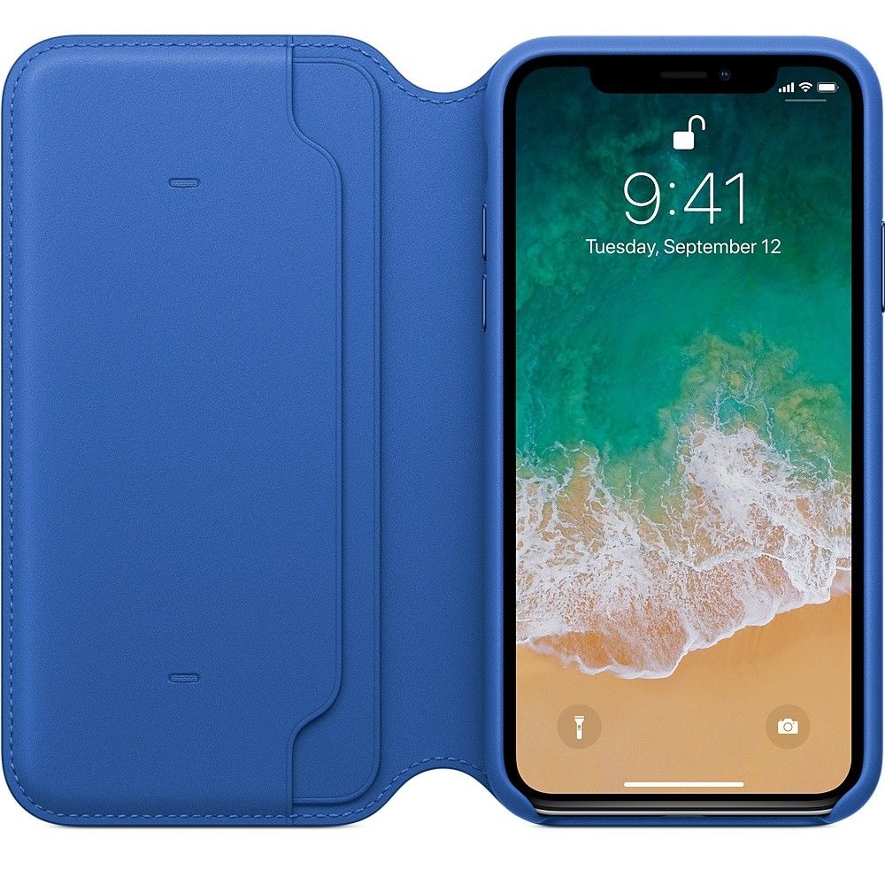 Apple iPhone 7 Plus - Leather Folio Book Case - Blue