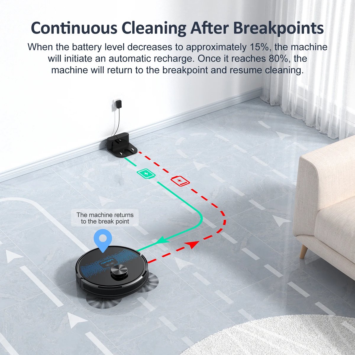 Lubluelu SL60D - LDS9.0 Lidar Navigation Robotic Vacuum Cleaner - Piano Black