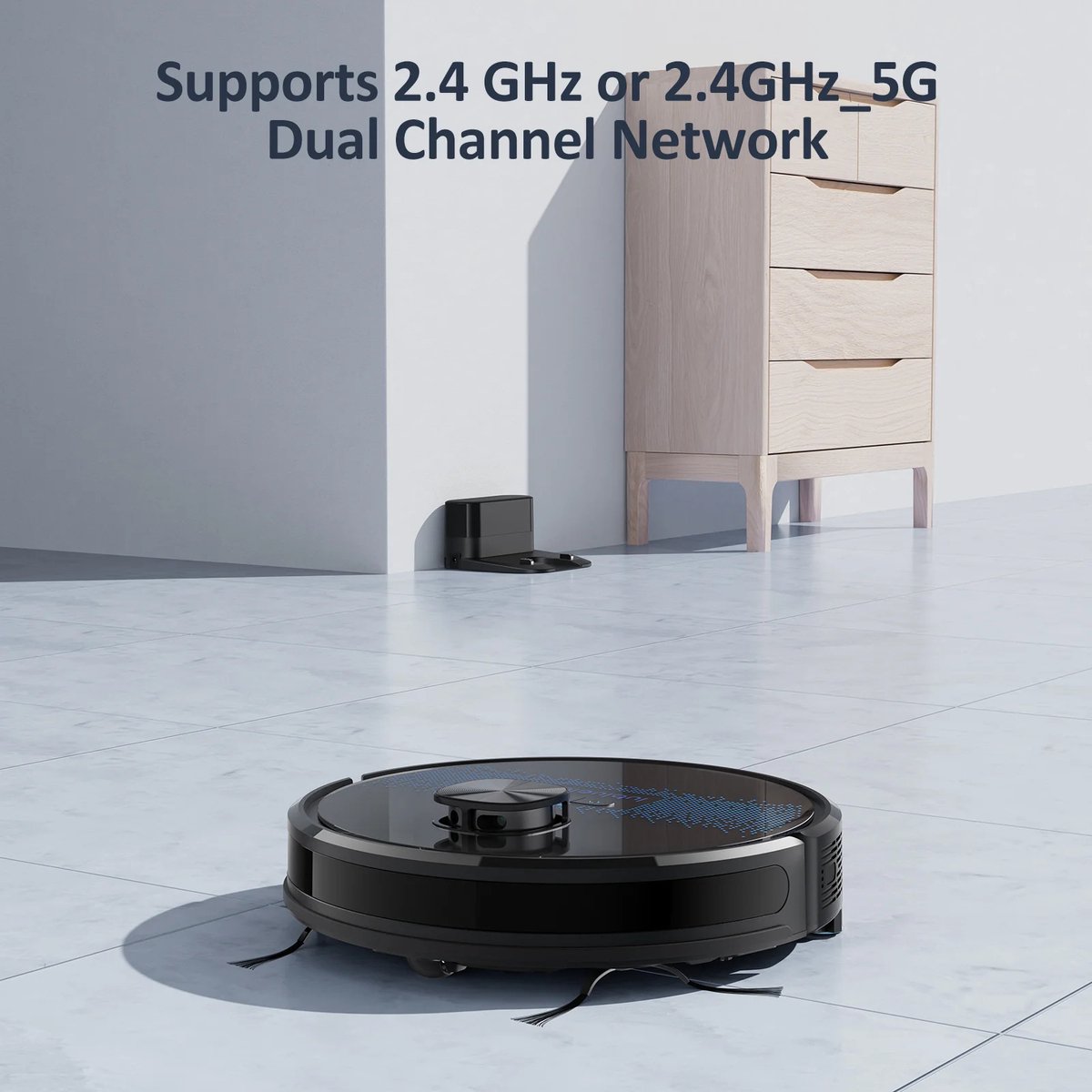 Lubluelu SL60D - LDS9.0 Lidar Navigation Robotic Vacuum Cleaner - Piano Black