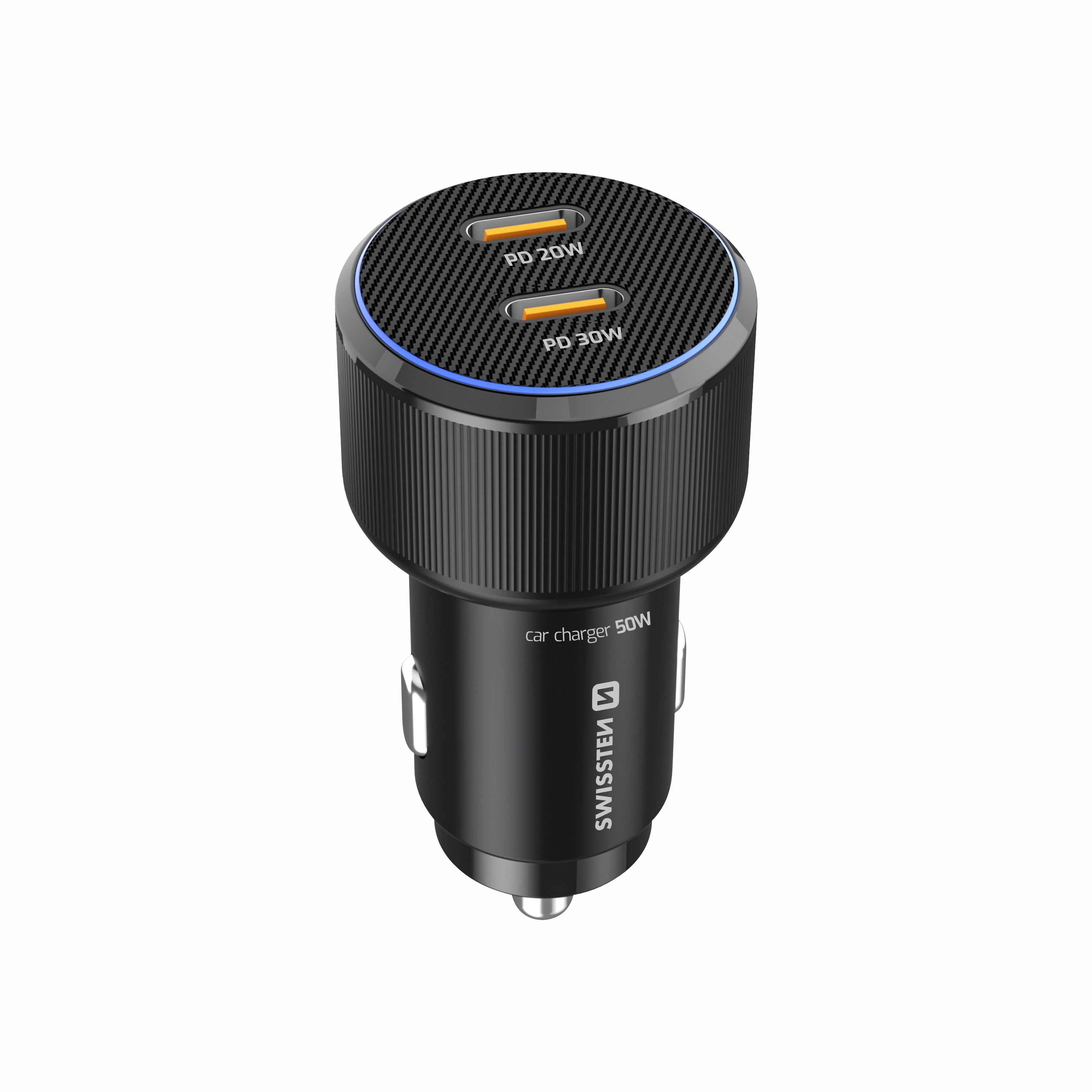 Swissten Dual USB-C Car Charger (50W) - 20111905 - Black