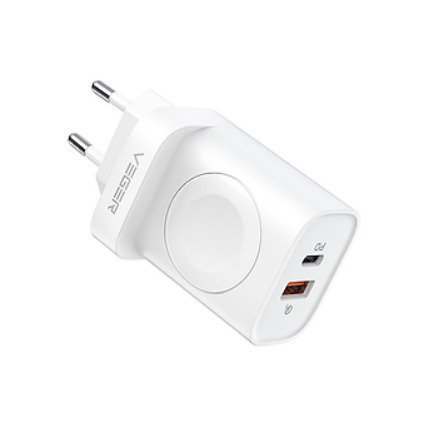 Veger Power Adapter - PD 20W + 2.5W Wireless Charging - Dual Output - White