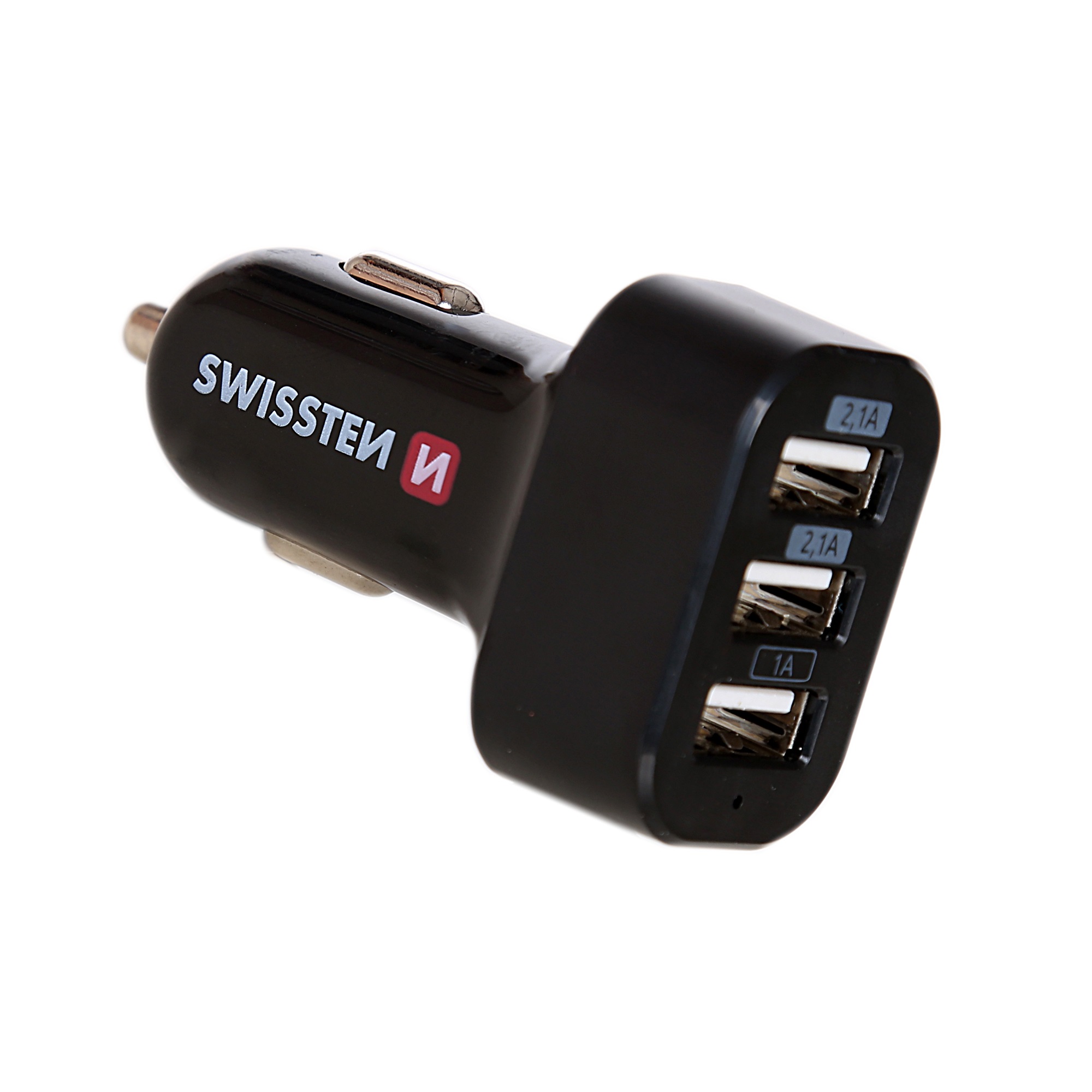Swissten 5.2A Triple Port Car Charger - 20111200 - Black