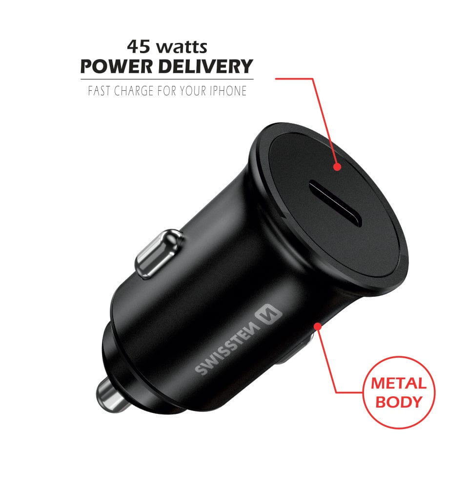 Swissten Power Delivery Car Charger (45W) - 20118100 - Black