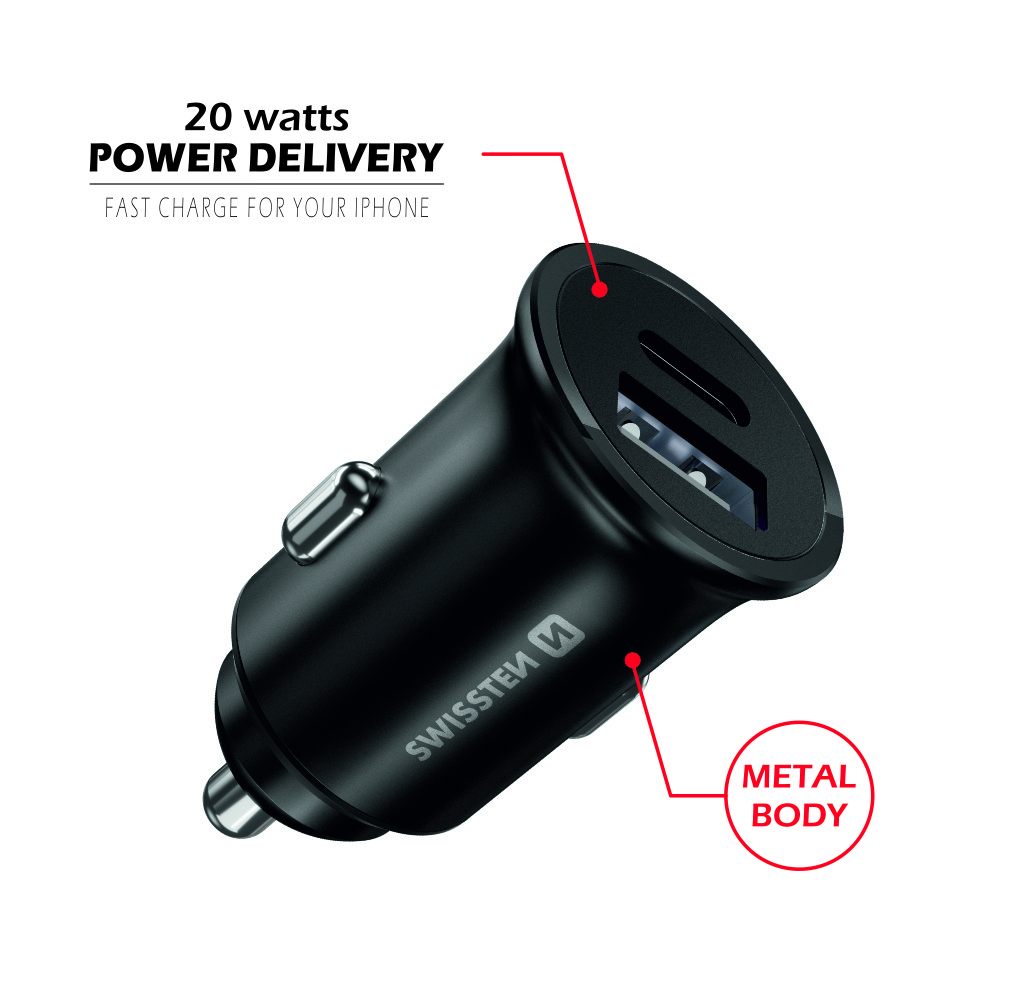 Swissten Power Delivery Car Charger (30W) - 20119100 - Black