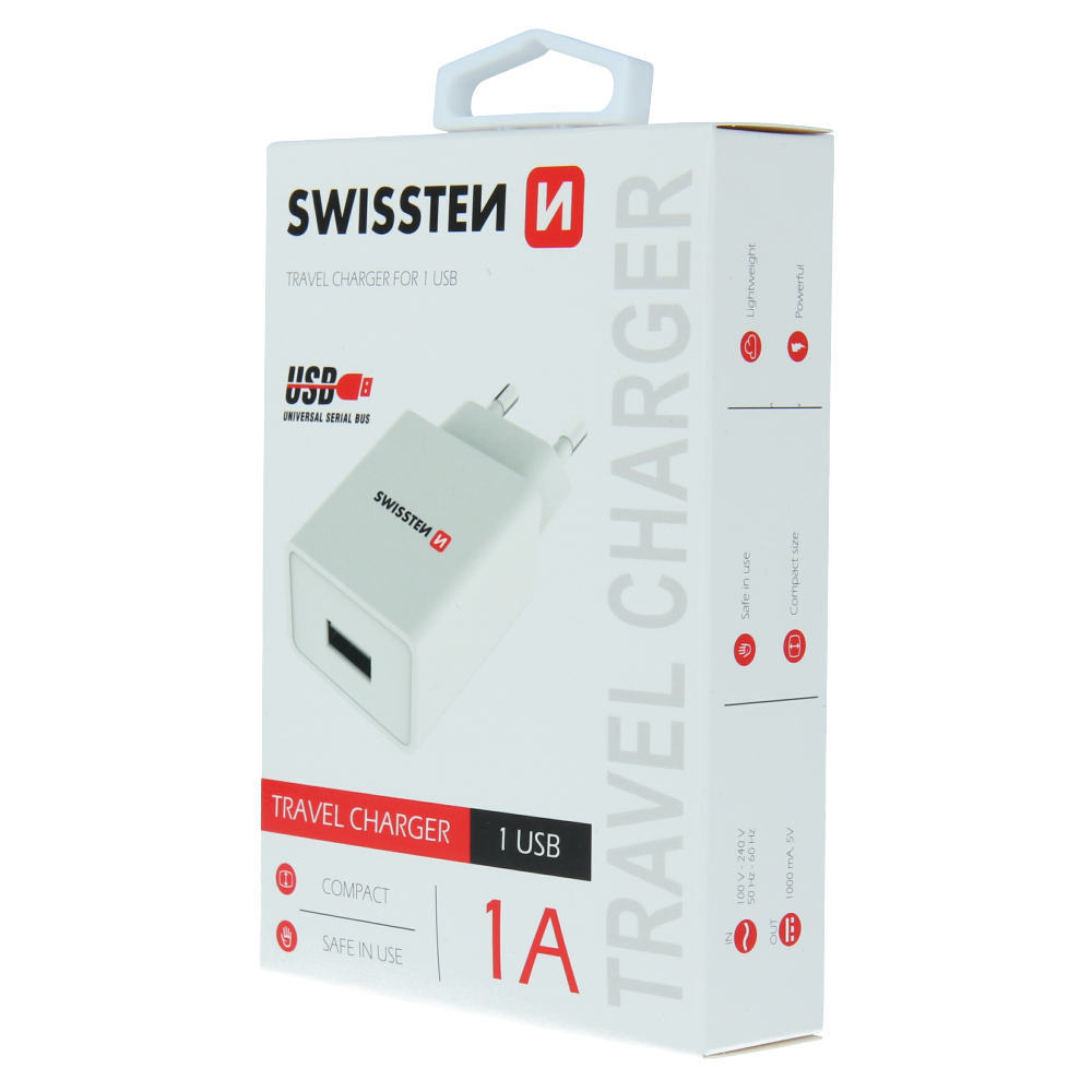 Swissten 1A Travel Charger - 22036000 - White
