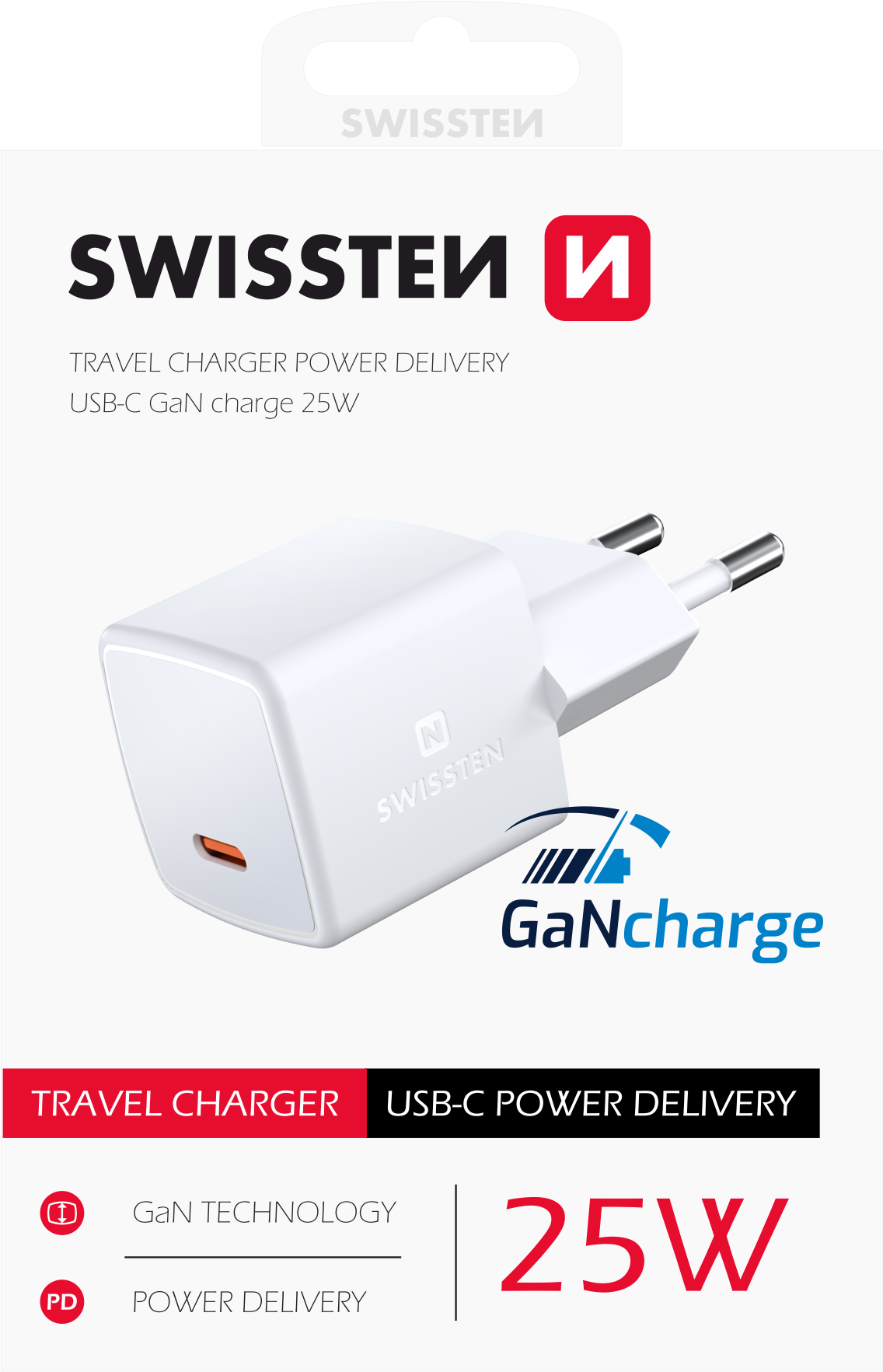 Swissten USB-C Travel Charger (25W) - 22044100 - White