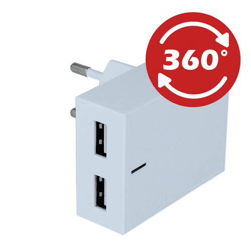 Swissten 3A Dual Travel Charger - 22045000 + MFI Lightning USB Cable - White