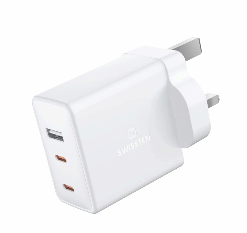 Swissten USB-C UK Travel Charger (70W) - 22045500 - White