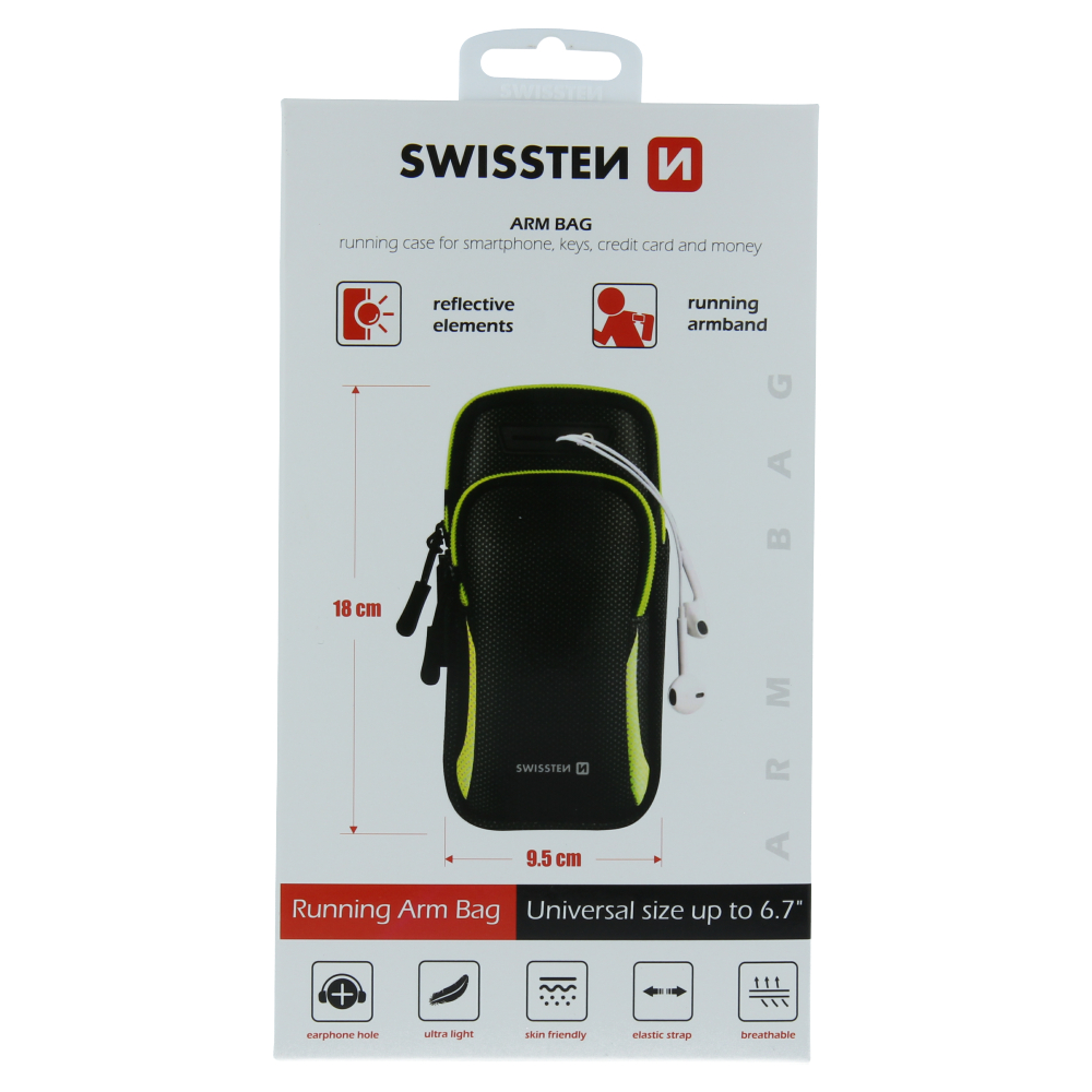 Swissten ArmBag Case - 32903500 - Up to Phones for 6,7" - Black