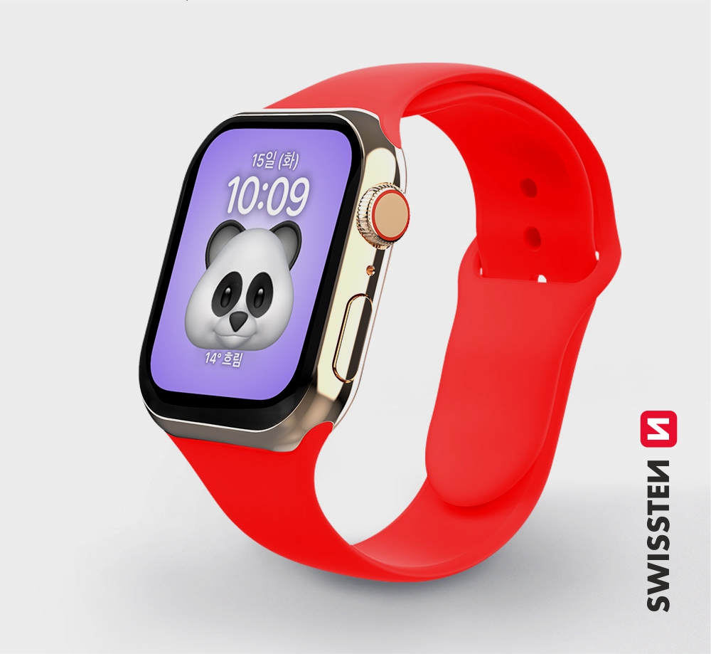Swissten Apple Watch 38-40mm Silicone Band - 46000102 - Red