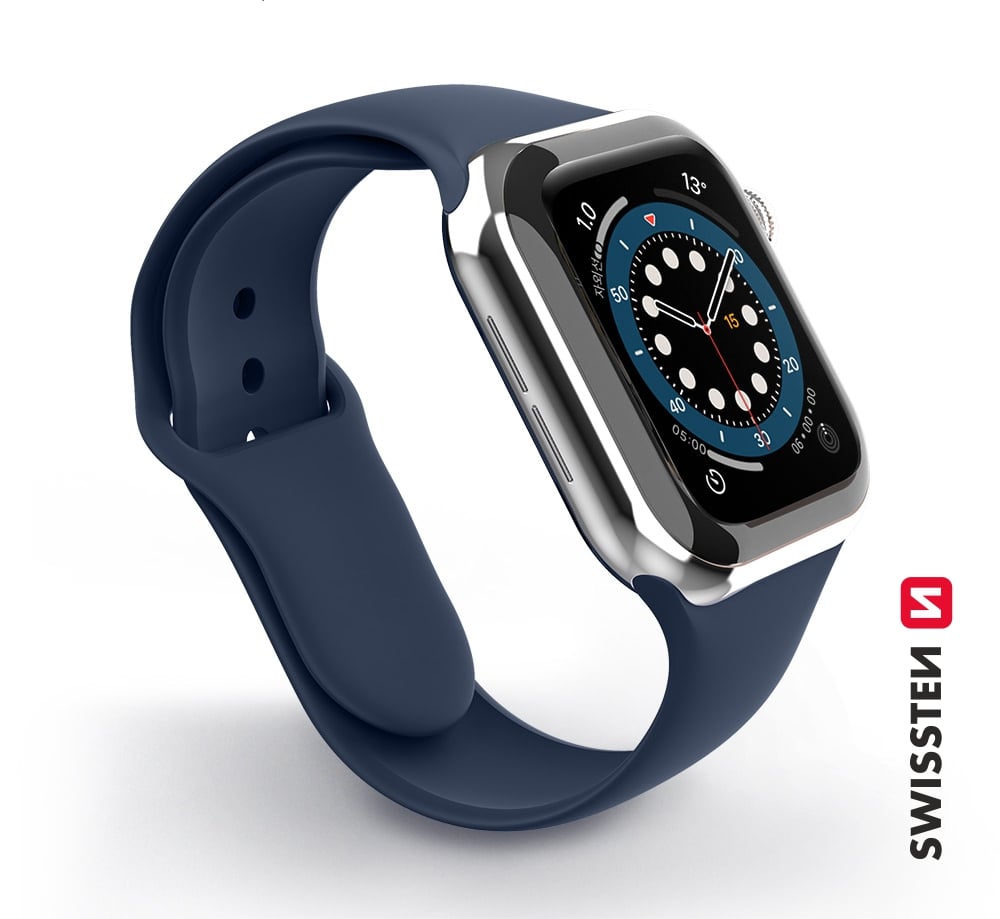 Swissten Apple Watch 42-44mm Silicone Band - 46000113 - Navy
