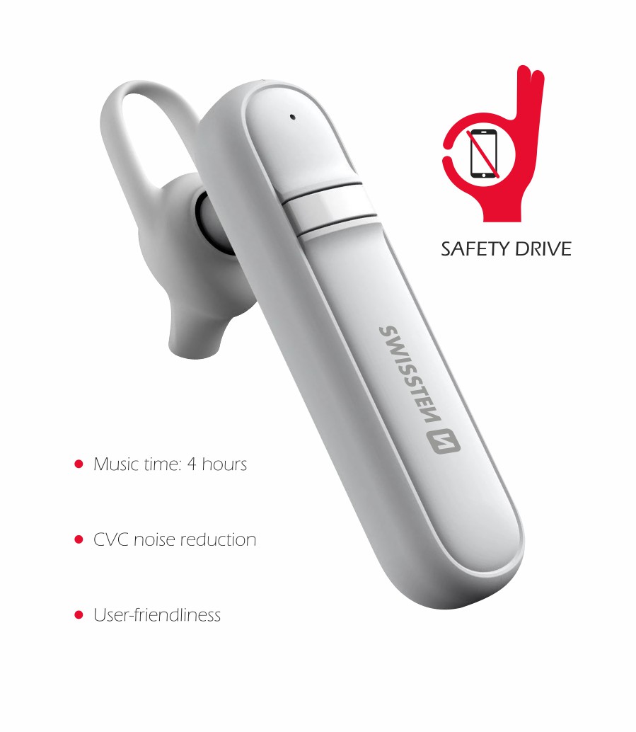 Swissten Caller Bluetooth Headset - 51104000 - White
