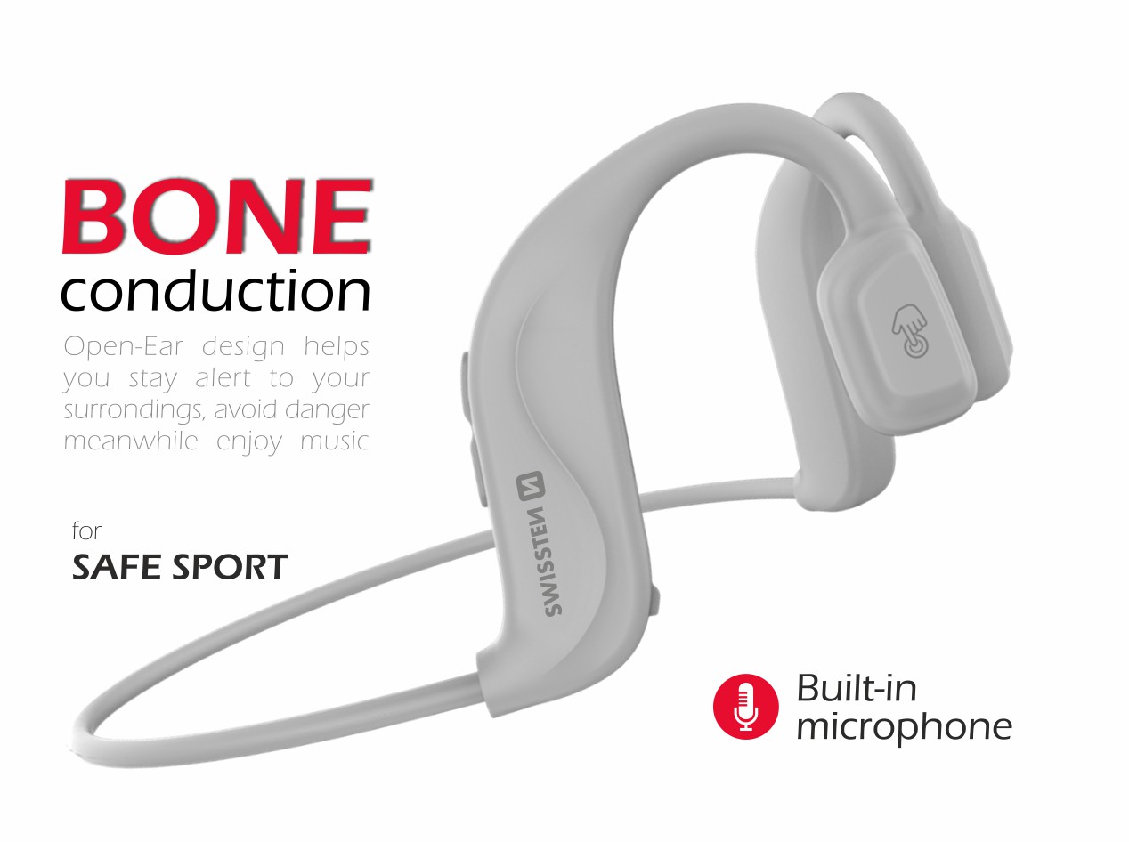 Swissten Bone Conduction Earphones - 51106091 - White