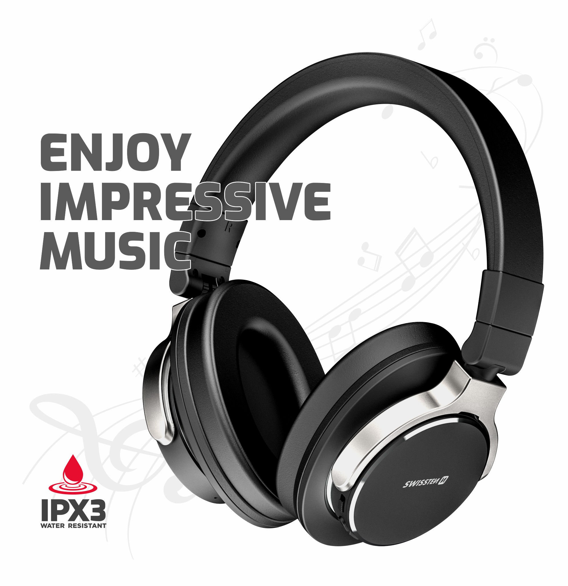 Swissten Jumbo Stereo Headphones - 52510600 - Black