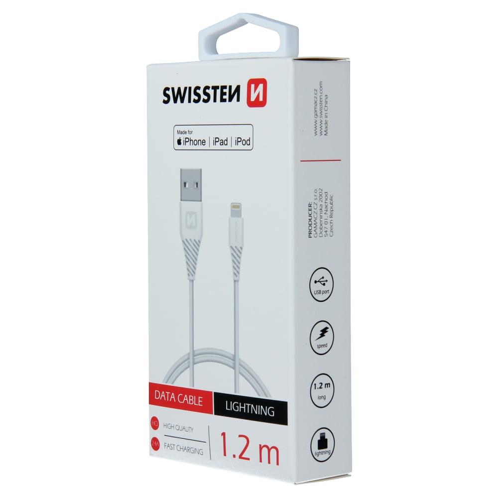 Swissten MFI Lightning Cable - 71526501 - 1.2m - White