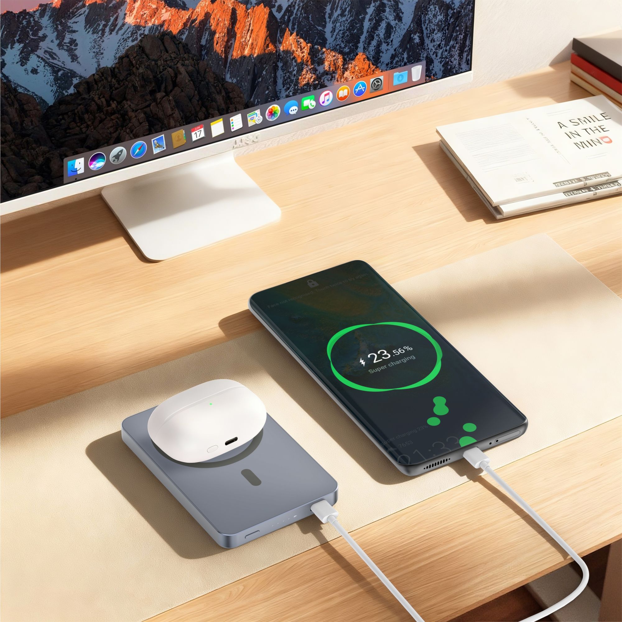 Swissten Fusion MagSafe Powerbank - 22013982 - 5000 mAh - Silver