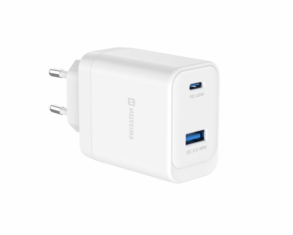 Swissten Core Travel Charger (45W) - 22071330 - White