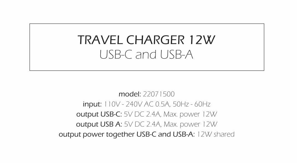 Swissten 12W UBS-A & USB-C Travel Charger - 22071500 - White