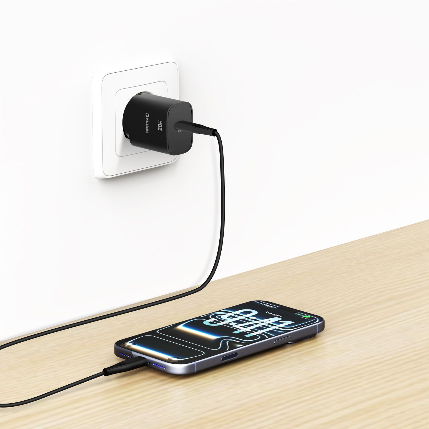 Swissten Edge USB-C Travel Charger (20W) - 22071710 - Black