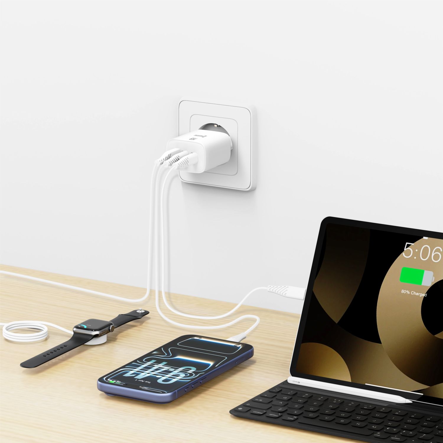 Swissten 65W oplader - USB-C - White
