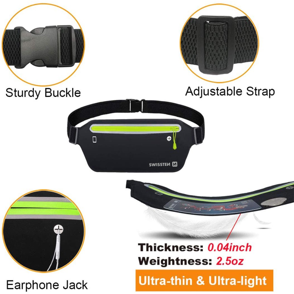 Swissten Waist Bag - 32903400 - Up to Phones for 7.0" - Black