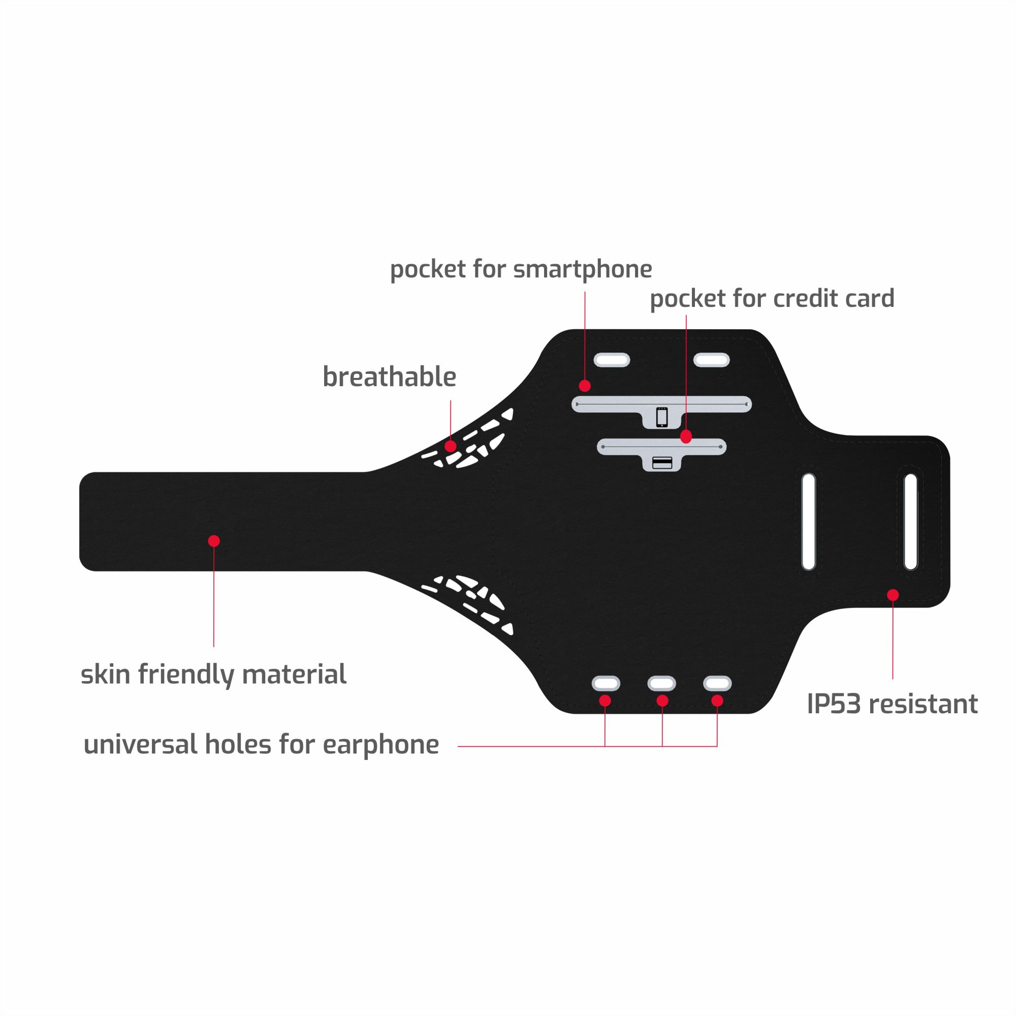 Swissten Armband Case - 32904010 - Up to Phones for 7.0" - Black