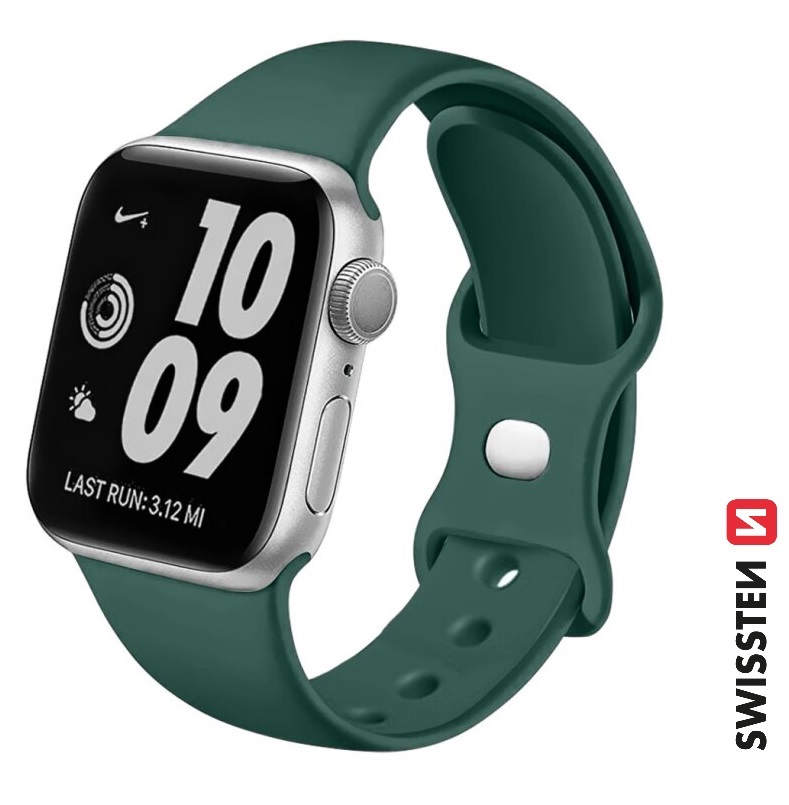 Swissten Apple Watch 42-49mm Silicone Band - 46000116 - Green-