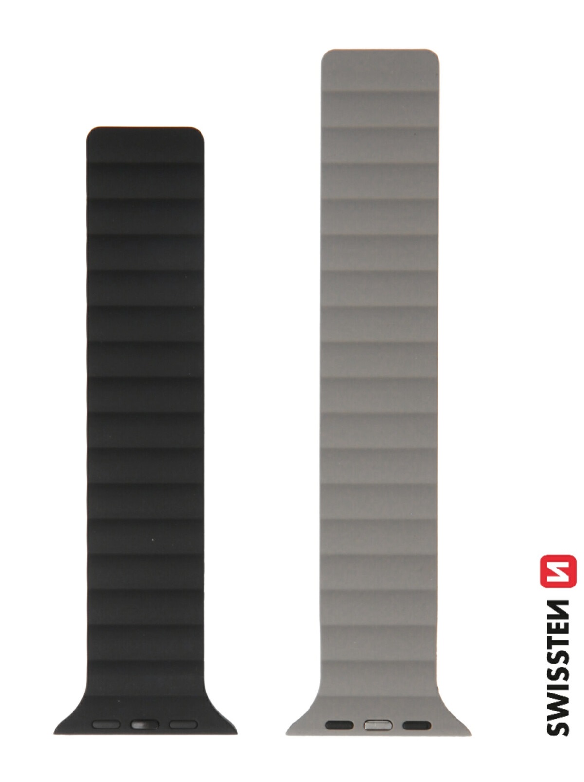 Swissten Apple Watch 42-49mm Magnetic Silicone Band - 46000511 - Black/Grey