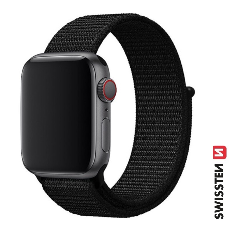 Swissten Apple Watch 38-41mm Nylon Band - 46000702 - Black