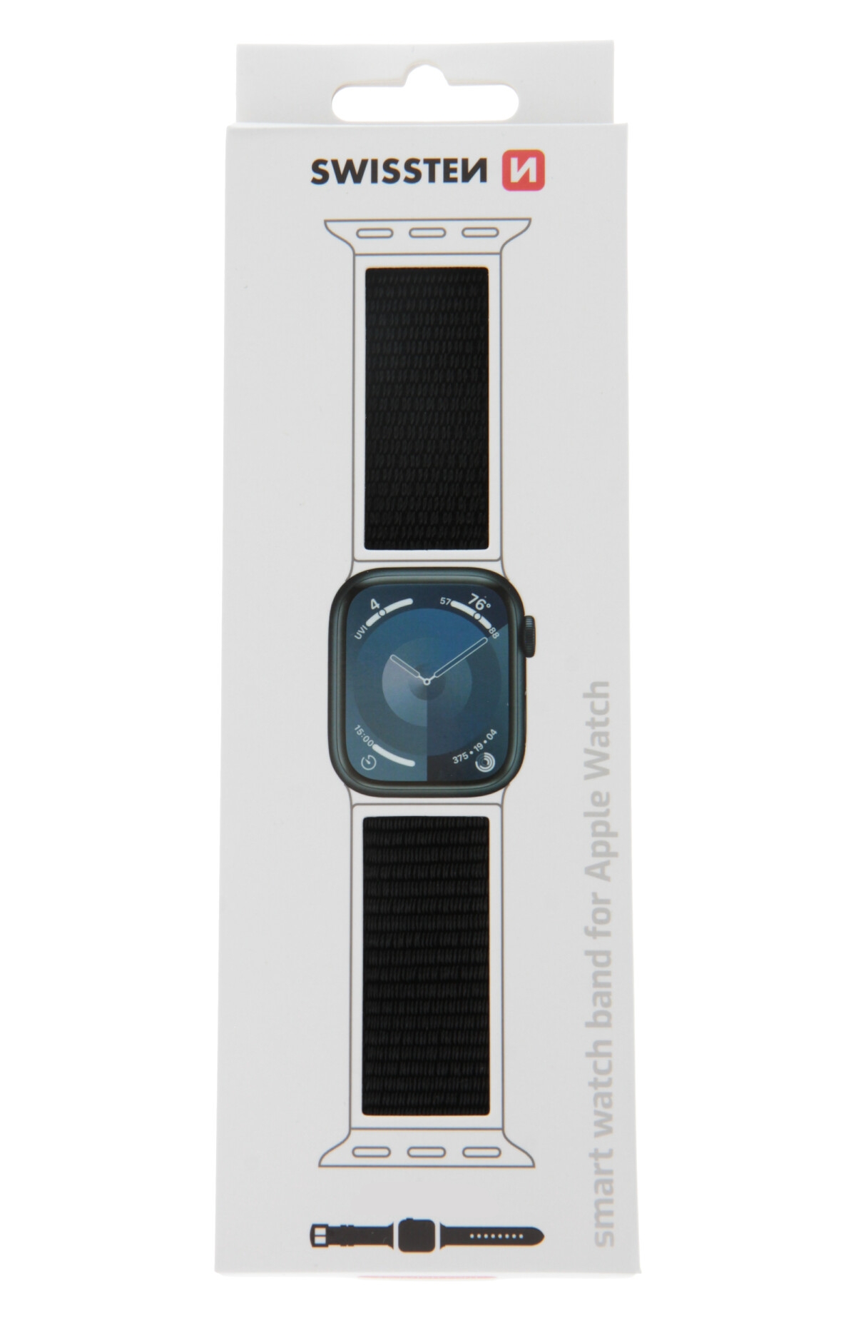 Swissten Apple Watch 42-49mm Nylon Band - 46000712 - Black