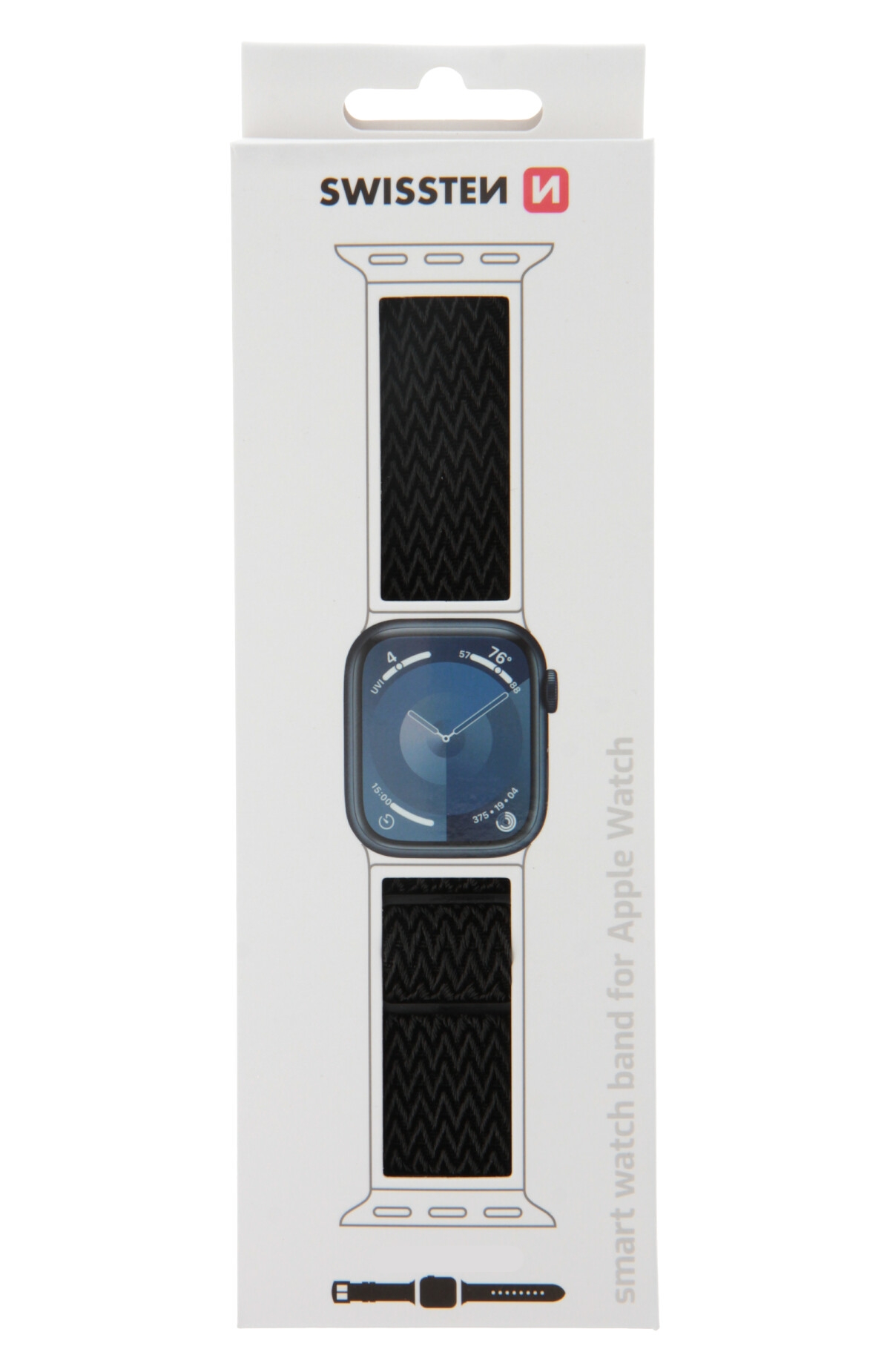 Swissten Apple Watch 42-49mm Nylon Band - 46000715 - With Buckle - Black
