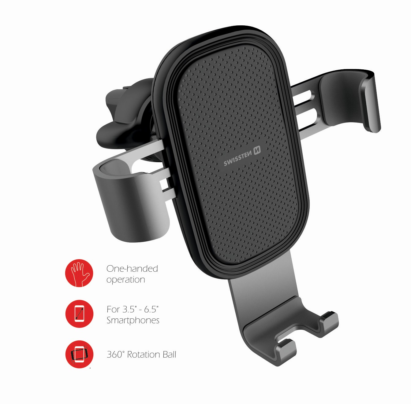 Swissten S-Grip G1-AV3 Gravity Air Vent Car Holder - 65010602ECO - Eco Packing - Black