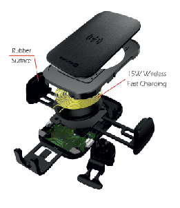 Swissten S-Grip W2-AV5 Wireless Charging Air Vent Car Holder - 65010606 - Black