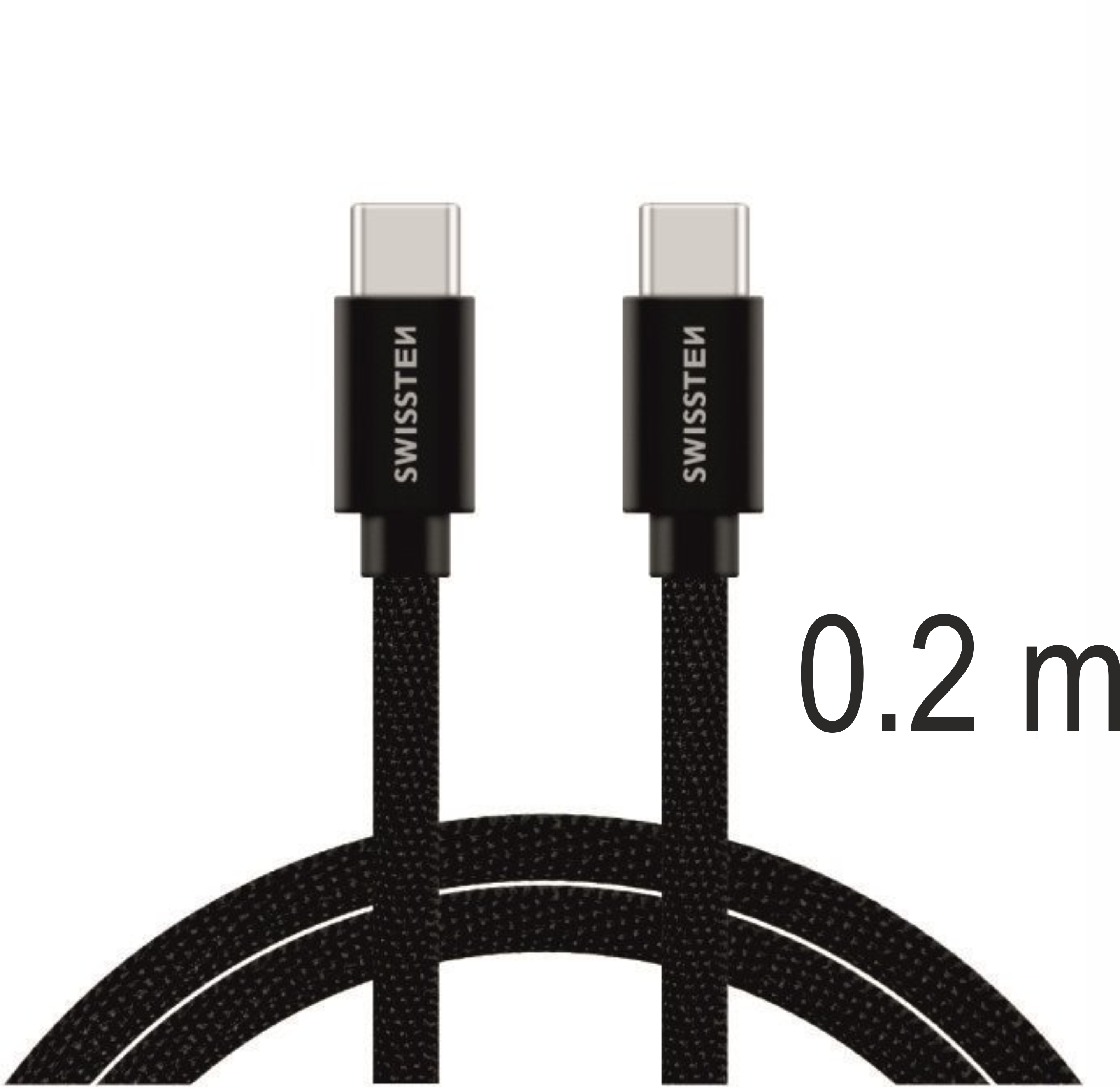 Swissten Textile USB-C Cable - 71527209 - 0.2m - White