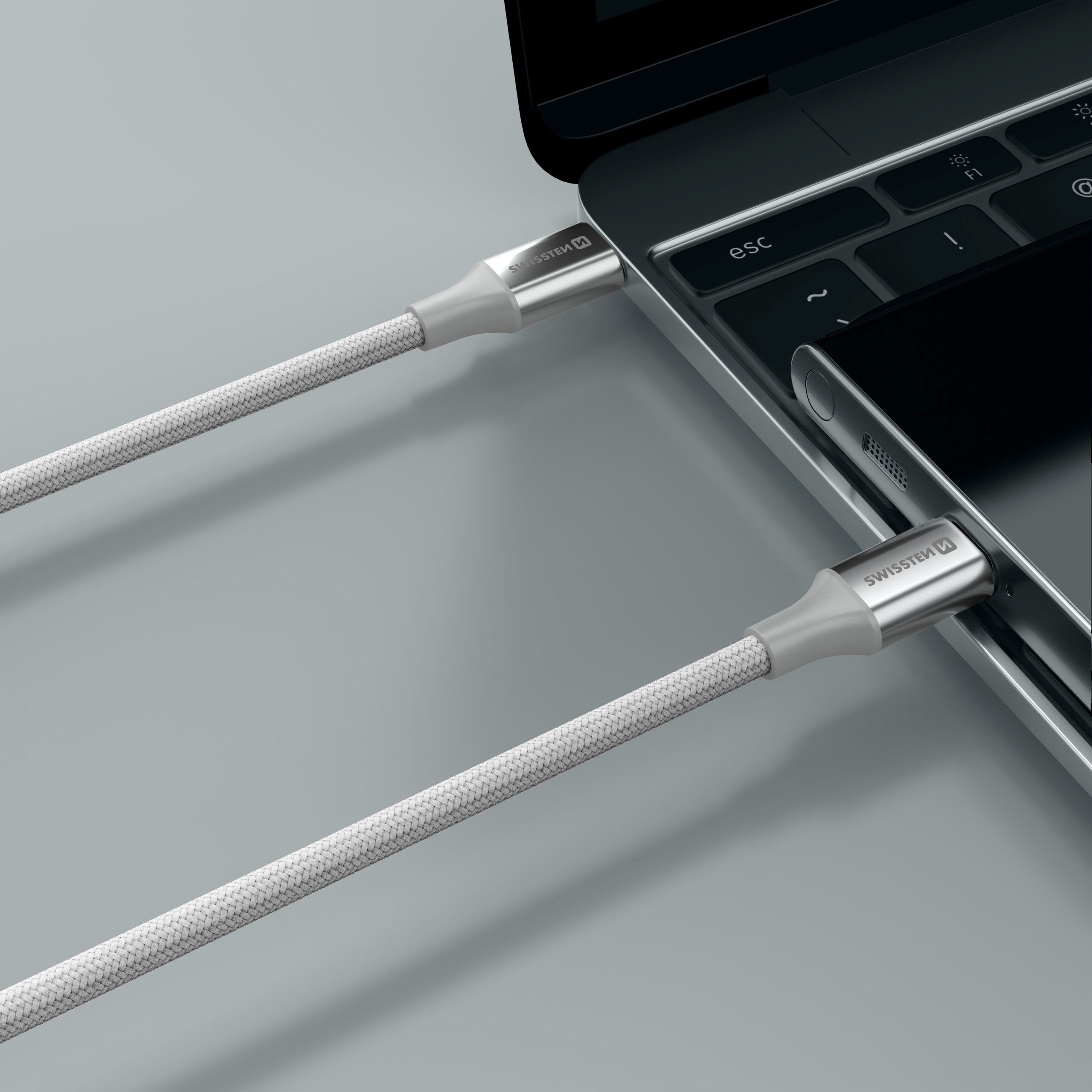 Swissten Textile II Type-C USB Cable - 71528204 - 1.5 Meter - White