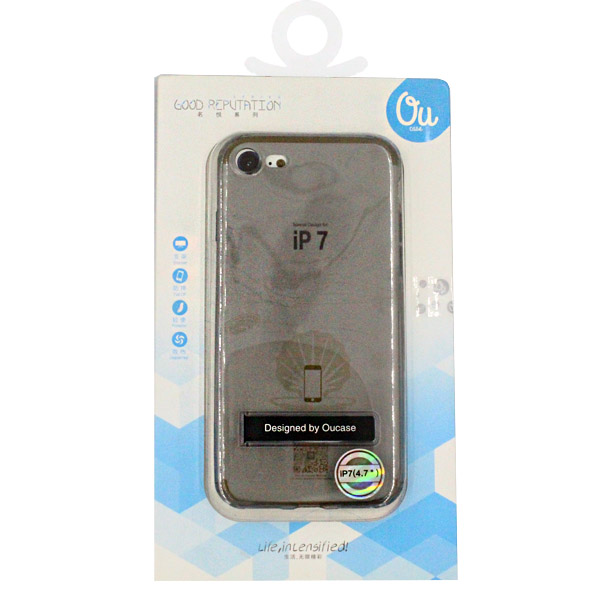 Oucase Apple iPhone 7/iPhone 8 TPU Case Good Reputation Series - Through Black/Grey