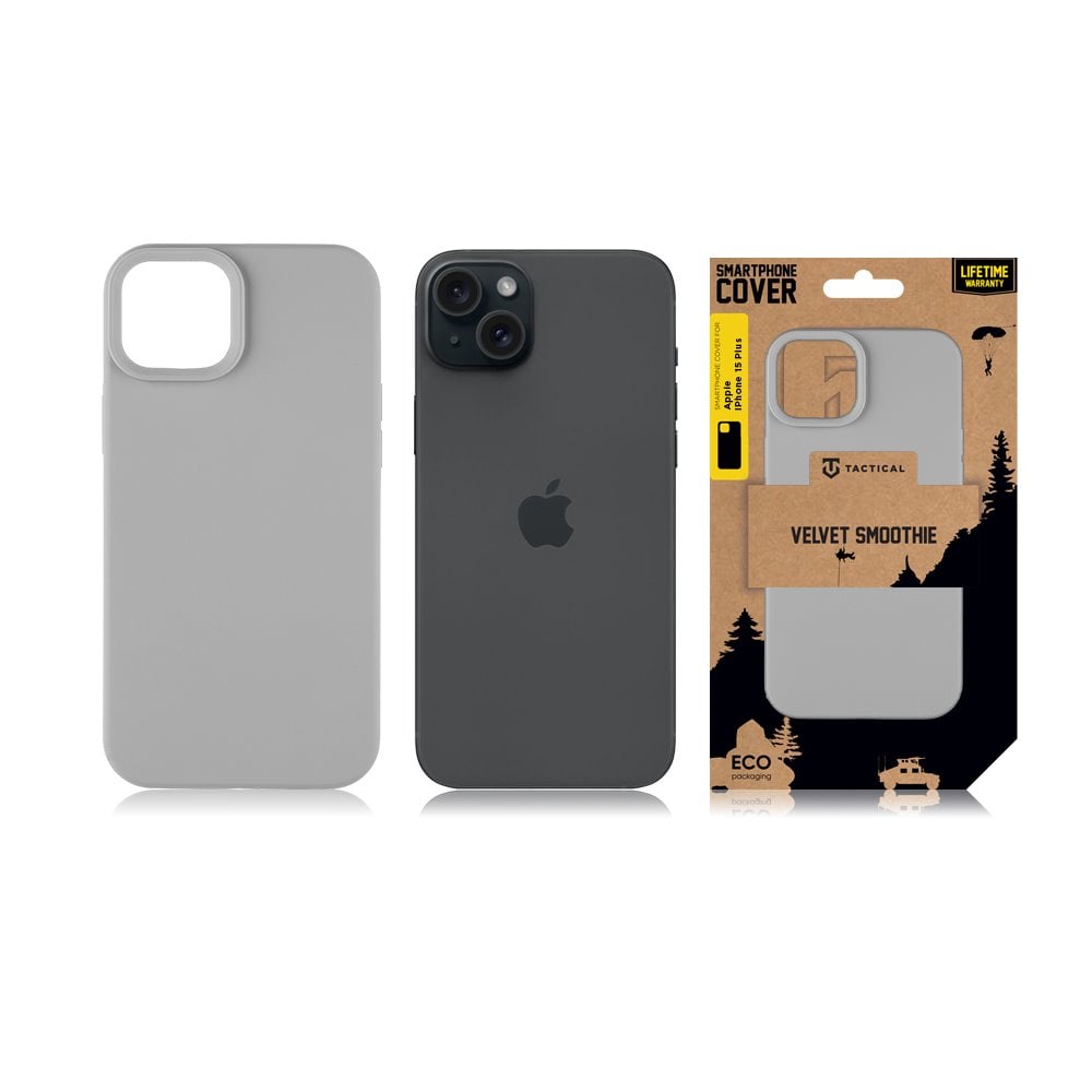 Tactical iPhone 15 Plus Velvet Smoothie Cover - 8596311221866 - Foggy