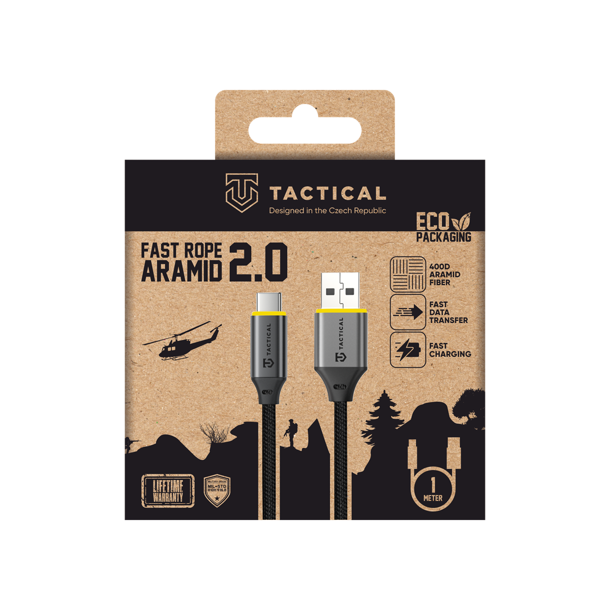Tactical Fast Rope Aramid 2.0 USB-C To USB-A Cable - 8596311292286 - 1m
