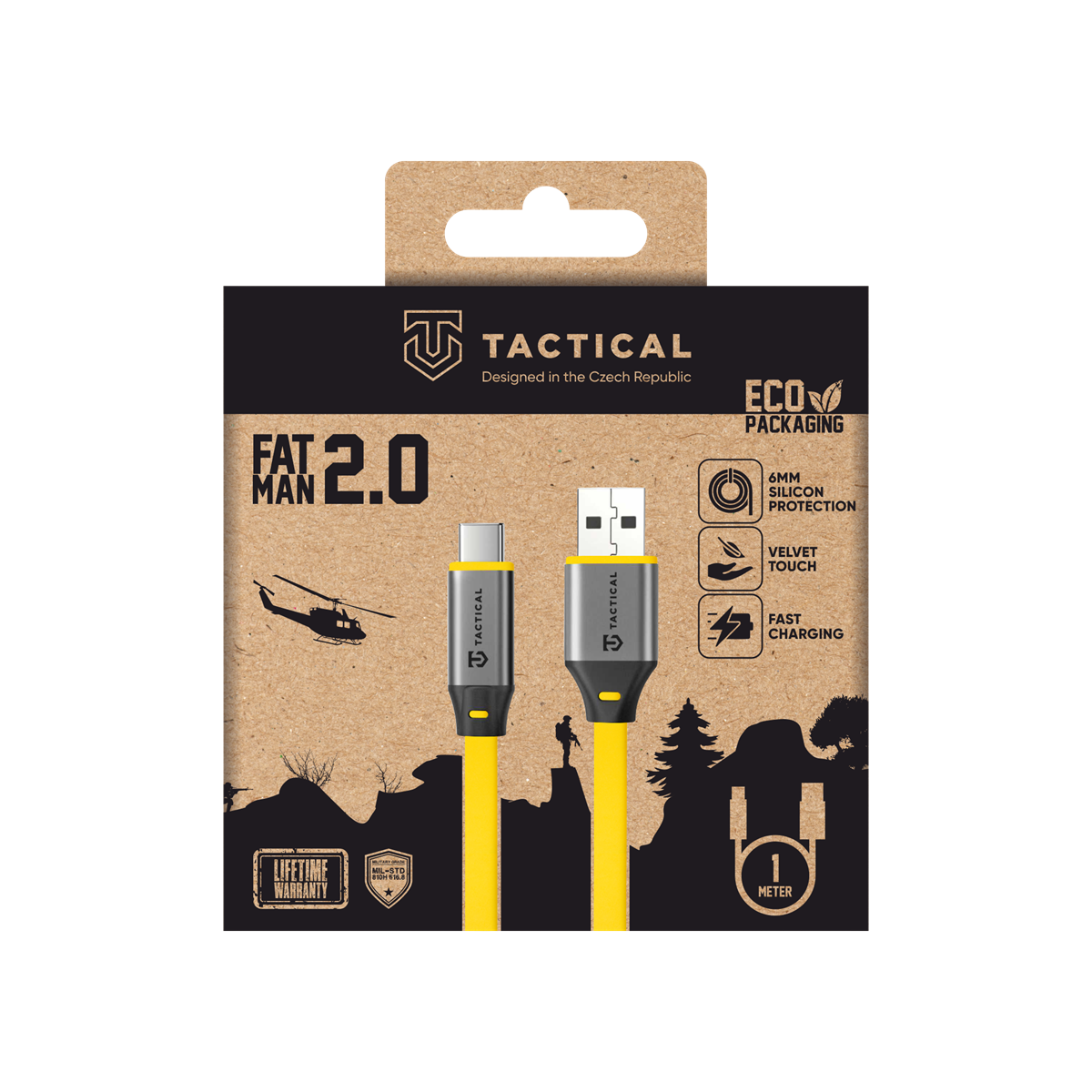 Tactical Fat Man 2.0 USB-C to USB-A Cable - 8596311292330 - 1m - Yellow