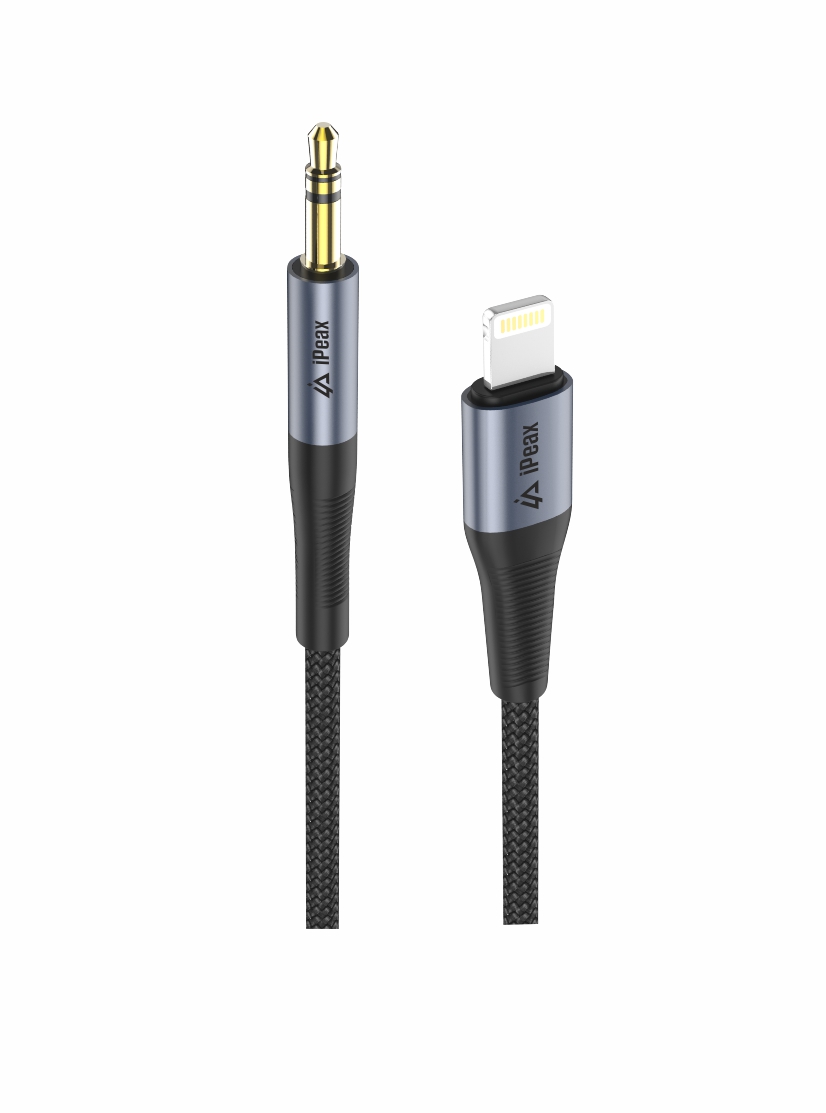 iPeax Lightning to 3.5mm (Male) Adapter - 90010138 - 1.5 Meter - Black