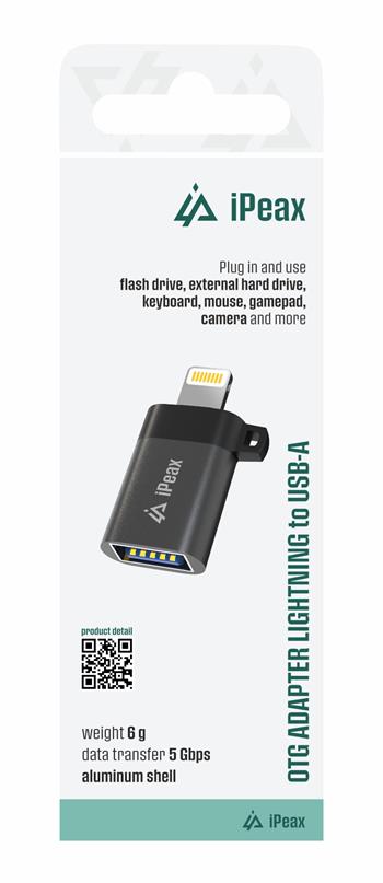 iPeax Lightning To USB-A (Female) OTG Adapter - 90010142 - Black