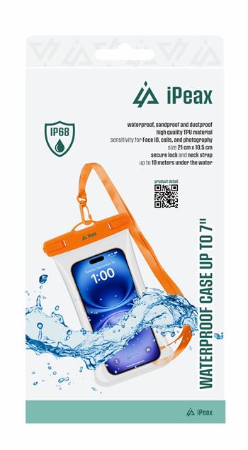iPeax Waterproof Case - 90010143 - 7 Inch - Orange