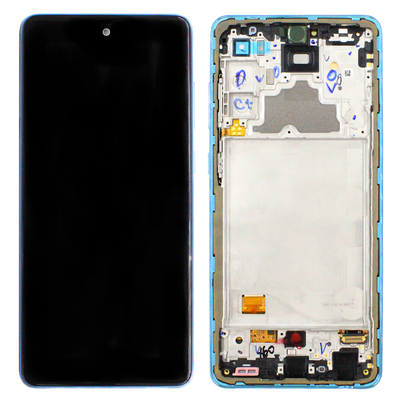 Samsung SM-A725F Galaxy A72 4G LCD Display + Touchscreen + Frame - GH82-25460B/GH82-25849B/GH82-25624B/GH82-25463B - Blue