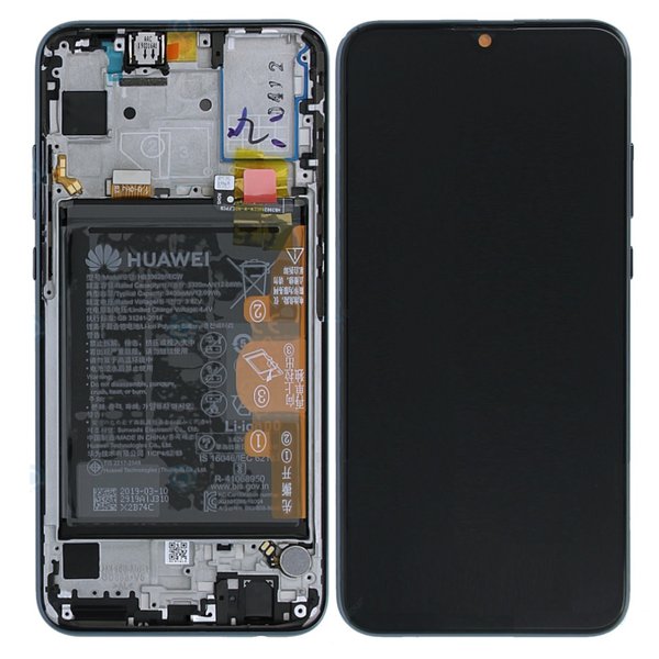 Huawei Honor 20 Lite/Honor 10i (HRY-LX1T) LCD Display + Touchscreen + Frame Incl. Battery and Parts 02352QMT Black