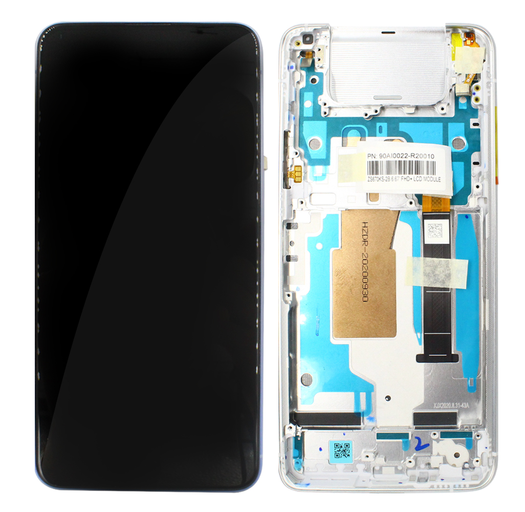 Asus Zenfone 7 (ZS670KS)/Zenfone 7 Pro (ZS671KS) LCD Display + Touchscreen + Frame - 90AI0022-R20010 - White