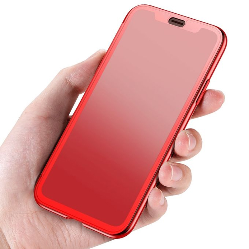 Baseus Apple iPhone X/iPhone XS Touchable Vieuw Hybrid Flip Cover - Red