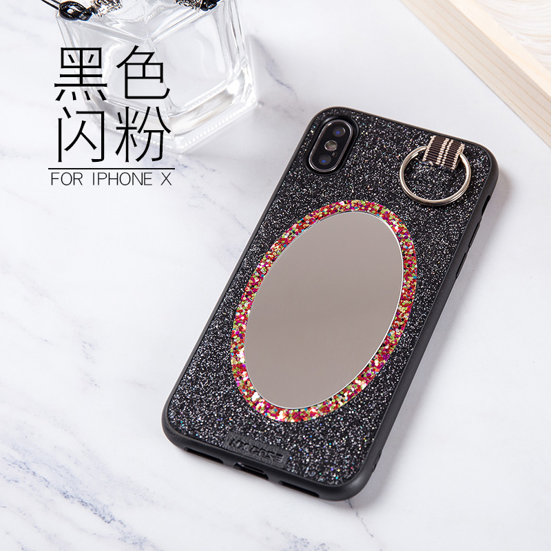 NX Apple iPhone 8 Plus TPU Case With Mirror Glitter Black