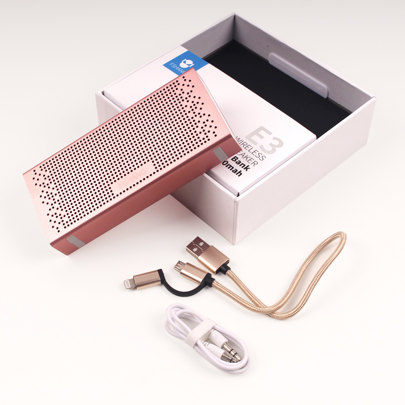 Fshang Bluetooth Speaker + Powerbank 4000mAh - E3 - Rose Gold