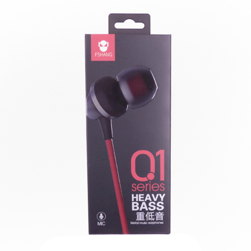 Fshang Metal Music Earphone - Q1 Series - Black/Red