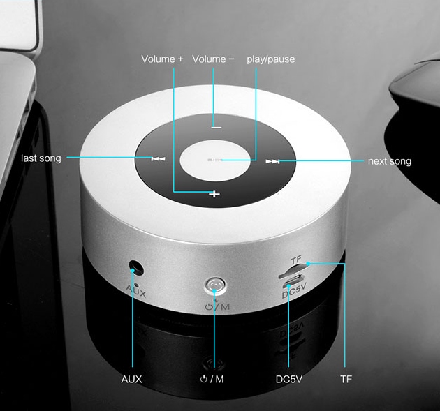 XO Mini Touch Stereo Bluetooth Speaker - XO-A8 - Silver